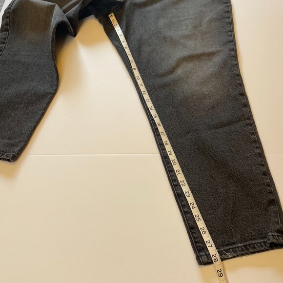 Good American Good Girlfriend Jeans High Rise Black Distressed Stretch Denim - Picture 13 of 14